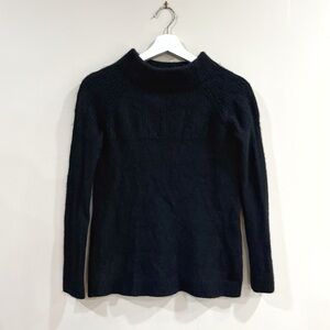 Sea Bleu Black Knit Sweater XS Women’s Mock Neck Minimalist Top